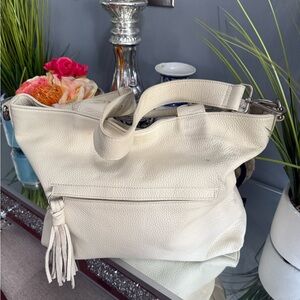 Ciorcia Milani Elegant Italian Cream Leather Tote Bag